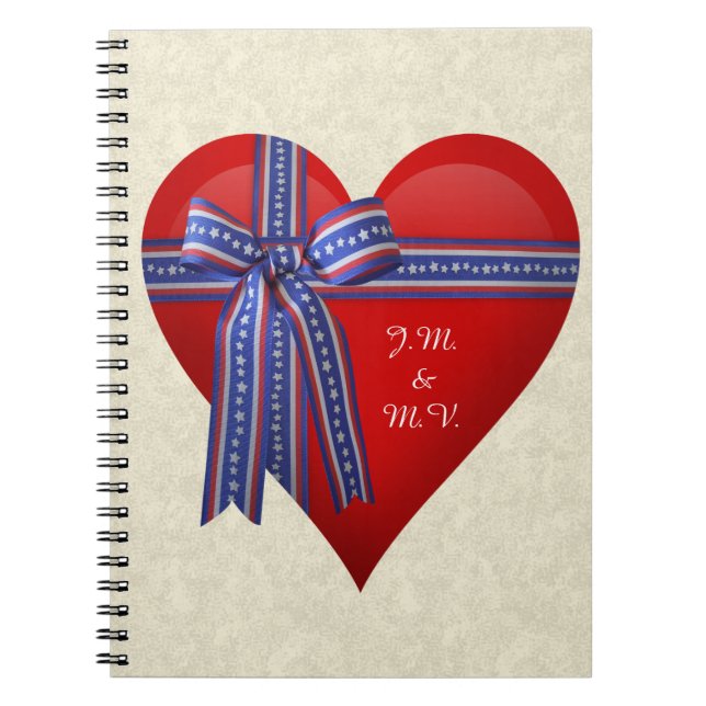 Patriotic Heart graphic Notebook (Front)
