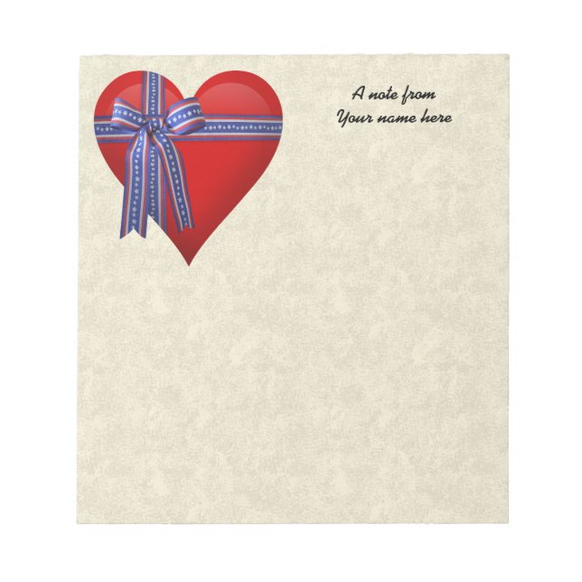 Patriotic Heart graphic Notepad (Front)