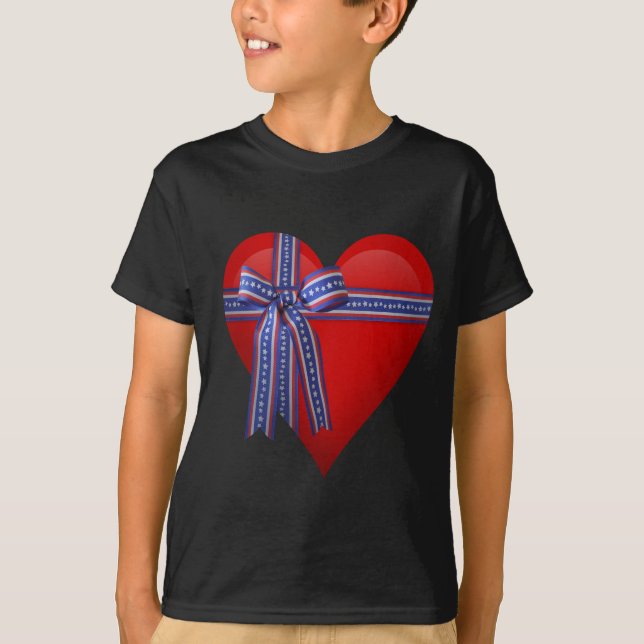 Patriotic Heart graphic T-Shirt (Front)