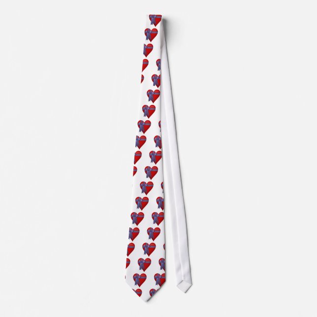 Patriotic Heart graphic Tie (Front)