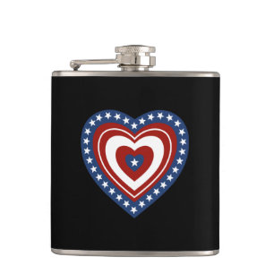 Patriotic Heart Hip Flask