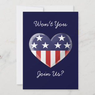 Patriotic Heart Invitation