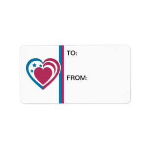Patriotic Heart Label