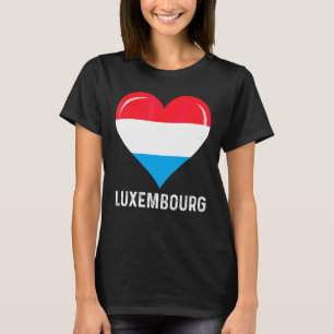 Patriotic Heart Luxembourg Flag Retro Distressed T-Shirt