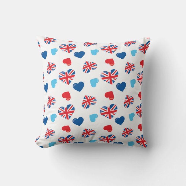 Patriotic Heart Motifs Cushion (Front)