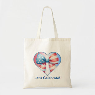 Patriotic Heart Tote Bag