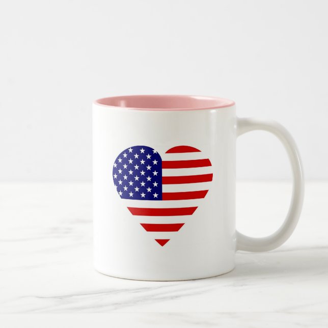 Patriotic Heart Two-Tone Coffee Mug (Right)