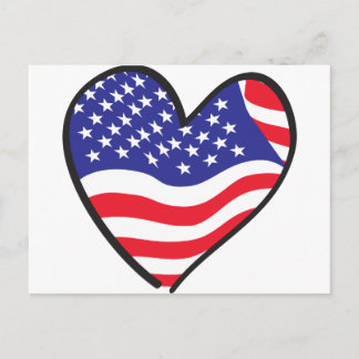 Patriotic Heart - USA Flag Postcard