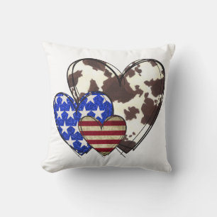 Patriotic hearts cushion