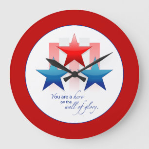 Patriotic Hero Wall of Glory, Thank You Military Large Clock