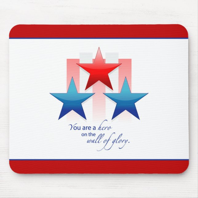 Patriotic Hero Wall of Glory, Thank You Military Mouse Mat (Front)