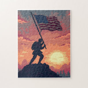 Patriotic Hidden Picture Mosaic Activity Game for Jigsaw Puzzle