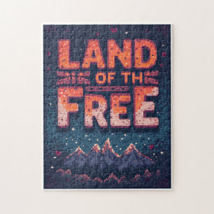 Patriotic Hidden Picture Mosaic Activity Game for Jigsaw Puzzle