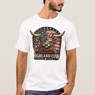 Patriotic Highland Cow America 250 Years T-Shirt