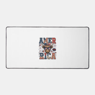 Patriotic Highland Cow America 4th of July Shirt_1 Desk Mat