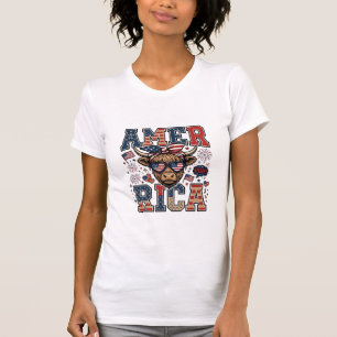 Patriotic Highland Cow America 4th of July Shirt_1 T-Shirt
