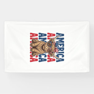 Patriotic Highland Cow America Vintage Shirt Desig Banner