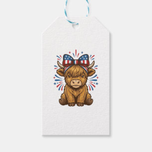 Patriotic Highland Cow Bow Vector Design (2)_1 Gift Tags