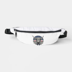 Patriotic Highland Cow Vintage Engraving Art_1 Bum Bags