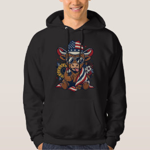 Patriotic Highland Cow Vintage Engraving Shirt Des