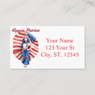 Patriotic Hippie Girl Thunder_Cove Business Card