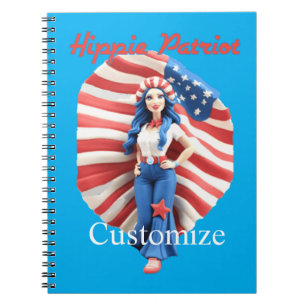 Patriotic Hippie Girl Thunder_Cove Notebook