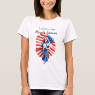 Patriotic Hippie Girl Thunder_Cove T-Shirt