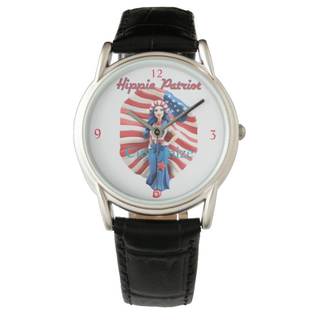 Patriotic Hippie Girl Thunder_Cove Watch (Front)