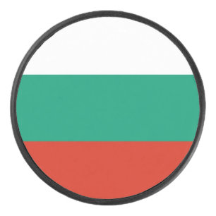 Patriotic hockey puck with flag of Bulgaria