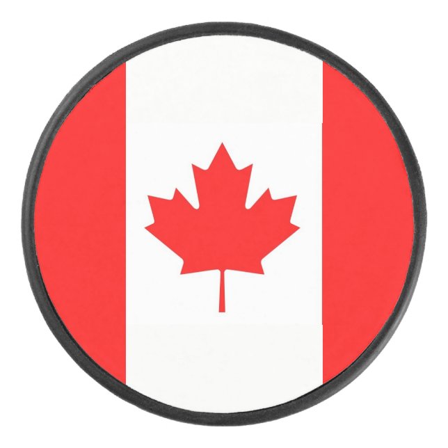 Patriotic hockey puck with flag of Canada (Front)