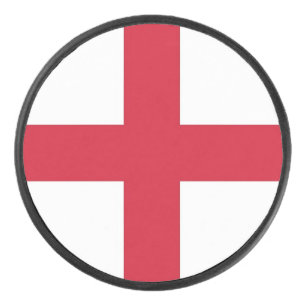 Patriotic hockey puck with flag of England
