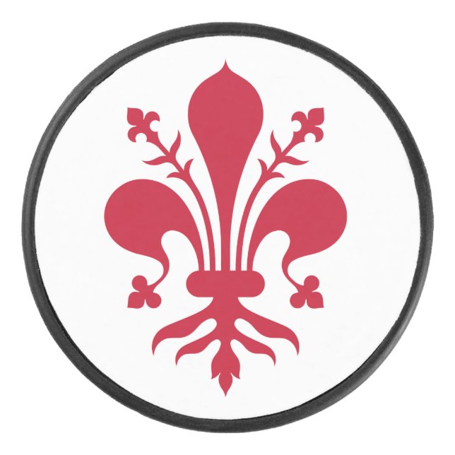 Patriotic hockey puck with flag of Florence (Front)