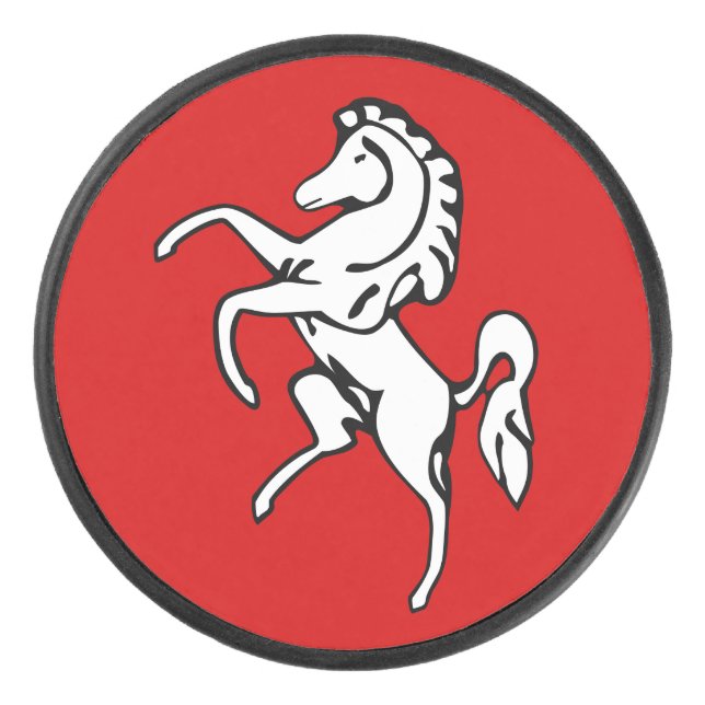 Patriotic hockey puck with flag of Kent, England (Front)