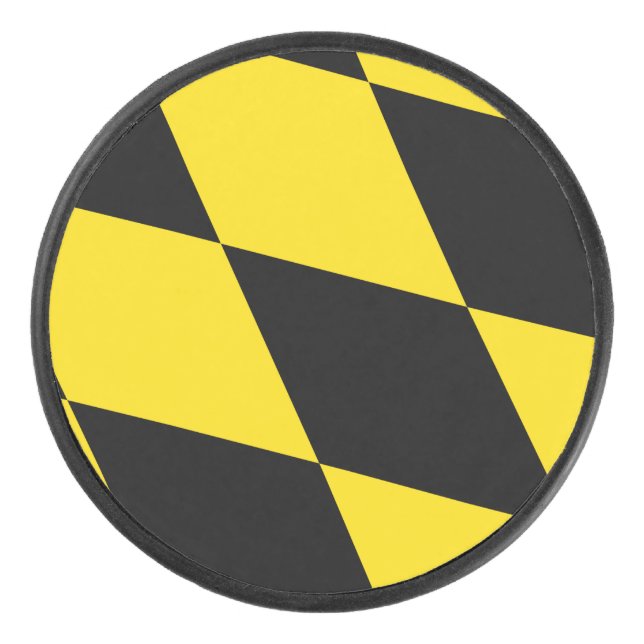 Patriotic hockey puck with flag of Munich (Front)