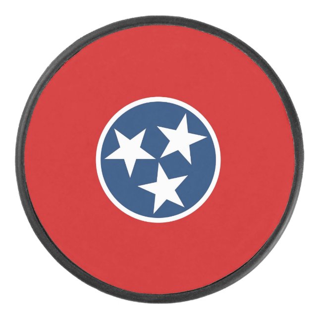 Patriotic hockey puck with flag of Tennessee (Front)