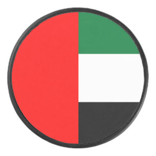 Patriotic hockey puck with flag of UAE