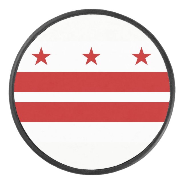 Patriotic hockey puck with flag of Washington DC (Front)