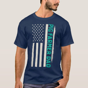 Patriotic Hog Farming Farm Agriculture Pig Farmer  T-Shirt