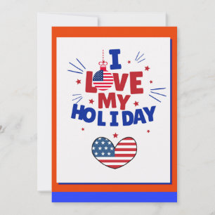 Patriotic Holiday Love Greeting Card