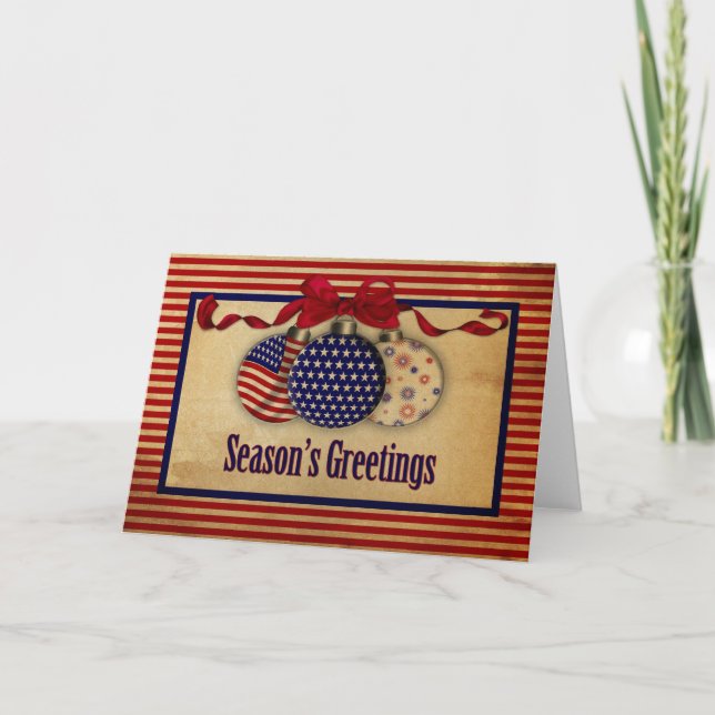 Patriotic Holiday Vintage Look Card (Front)
