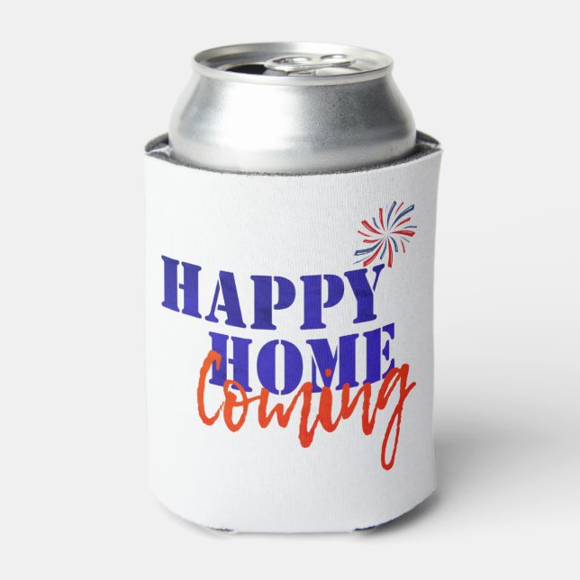Patriotic Home Coming Military Troops Beer Cozie C Can Cooler (Can Front)