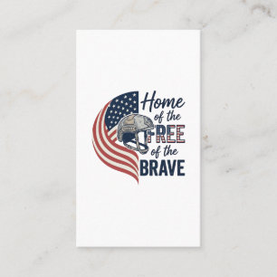 Patriotic Home of the Free Brave Helmet Shirt_1 Business Card