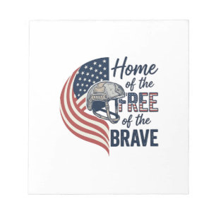 Patriotic Home of the Free Brave Helmet Shirt_1 Notepad
