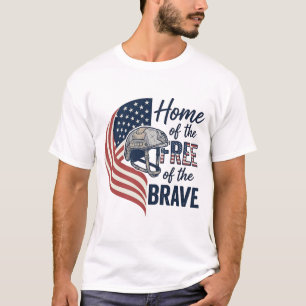 Patriotic Home of the Free Brave Helmet Shirt_1 T-Shirt
