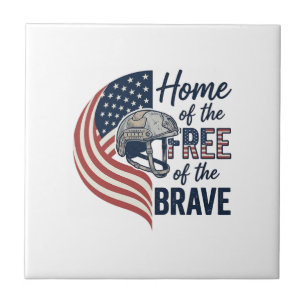 Patriotic Home of the Free Brave Helmet Shirt_1 Tile