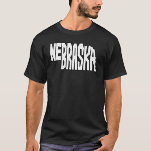Patriotic Home State Map of Nebraska Text Shape De T-Shirt