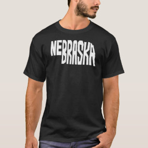 Patriotic Home State Map of Nebraska Text Shape T-Shirt