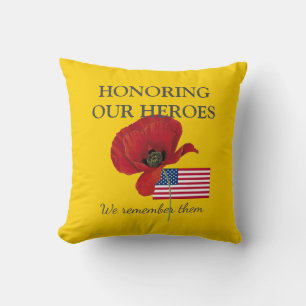 Patriotic HONORING HEROES   Veterans   USA Flag Cushion