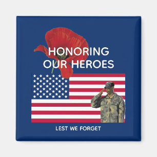 Patriotic HONORING OUR HEROES Veterans Memorial Magnet