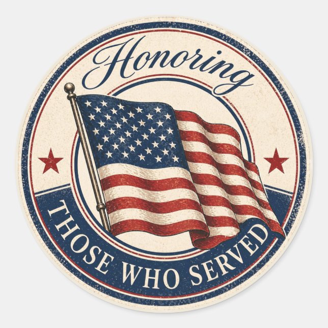 Patriotic Honouring Veterans Gift Sticker Label (Front)